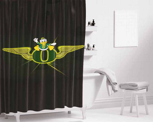Oregon Ducks Football Wings Bathroom Shower Curtain Fabric Waterproof | 66 X 72 Inch
