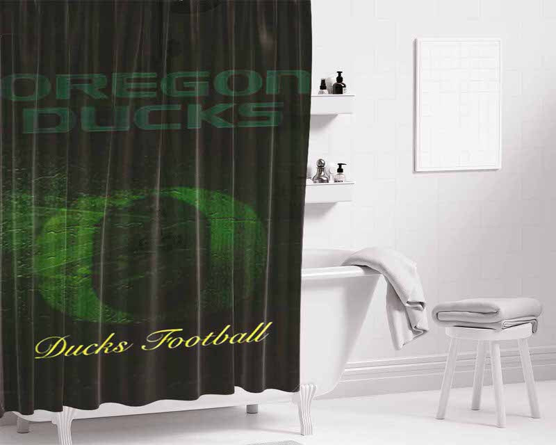 Oregon Ducks Football Bathroom Shower Curtain Fabric Waterproof | 66 X 72 Inch