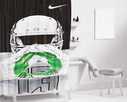 Oregon Ducks Gloves Green Bathroom Shower Curtain Fabric Waterproof | 66 X 72 Inch