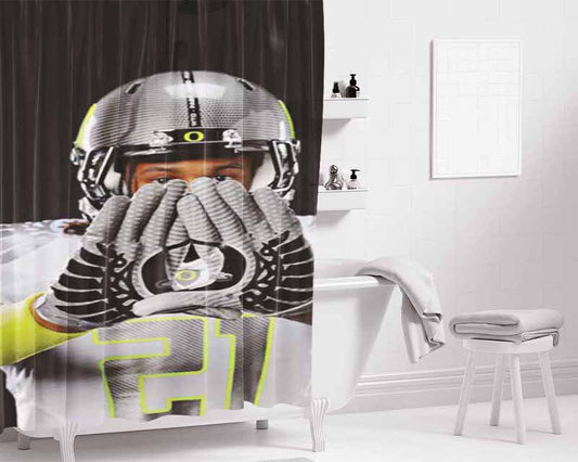 Oregon Ducks Gloves Grey Bathroom Shower Curtain Fabric Waterproof | 66 X 72 Inch