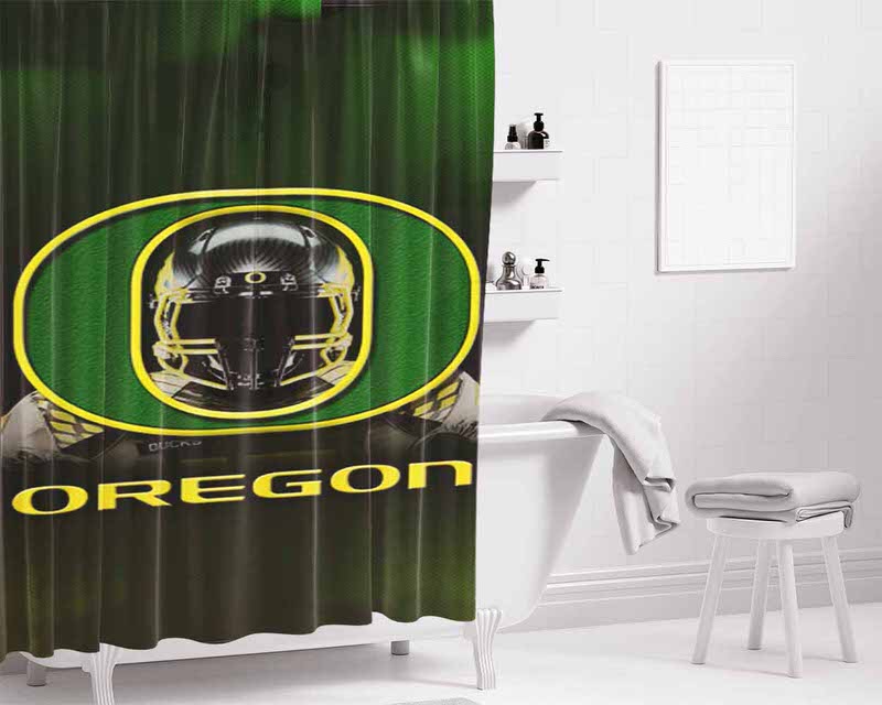 Oregon Ducks Green Bathroom Shower Curtain Fabric Waterproof | 66 X 72 Inch