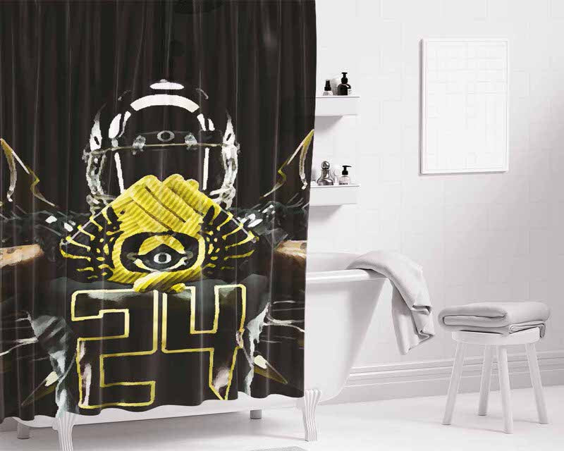 Oregon Ducks Jersey Poster Bathroom Shower Curtain Fabric Waterproof | 66 X 72 Inch