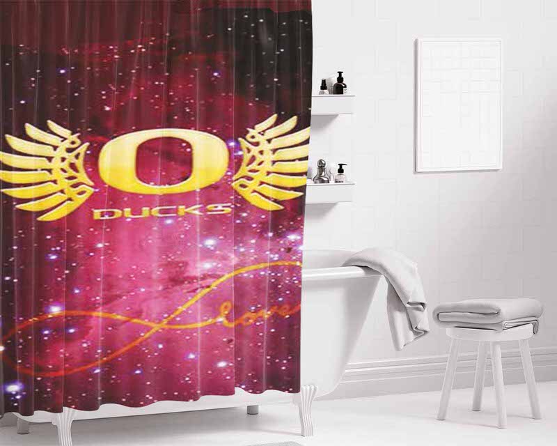 Oregon Ducks Logo Space Bathroom Shower Curtain Fabric Waterproof | 66 X 72 Inch