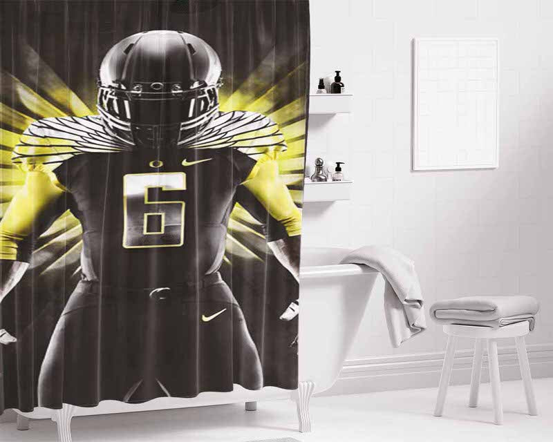 Oregon Ducks Player Bathroom Shower Curtain Fabric Waterproof | 66 X 72 Inch