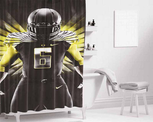 Oregon Ducks Player Bathroom Shower Curtain Fabric Waterproof | 66 X 72 Inch