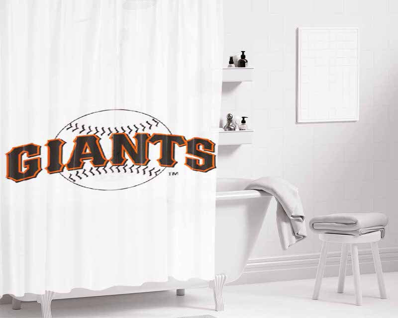 San Francisco Giants Ball Bathroom Shower Curtain Fabric Waterproof | 66 X 72 Inch