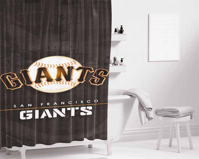 San Francisco Giants Baseball 3 Bathroom Shower Curtain Fabric Waterproof | 66 X 72 Inch