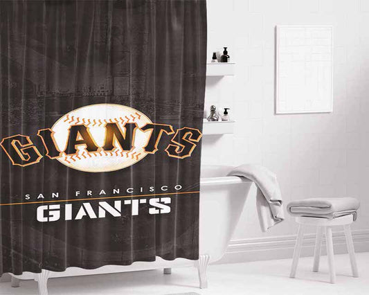 San Francisco Giants Baseball 3 Bathroom Shower Curtain Fabric Waterproof | 66 X 72 Inch