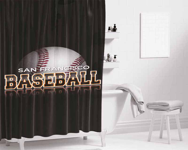 San Francisco Giants Baseball Logo Bathroom Shower Curtain Fabric Waterproof | 66 X 72 Inch
