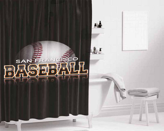 San Francisco Giants Baseball Logo Bathroom Shower Curtain Fabric Waterproof | 66 X 72 Inch