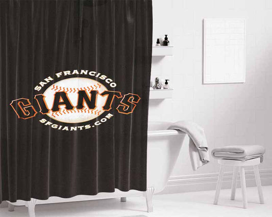 San Francisco Giants Black Bathroom Shower Curtain Fabric Waterproof | 66 X 72 Inch