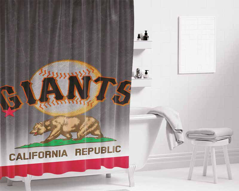 San Francisco Giants California Republic Bathroom Shower Curtain Fabric Waterproof | 66 X 72 Inch