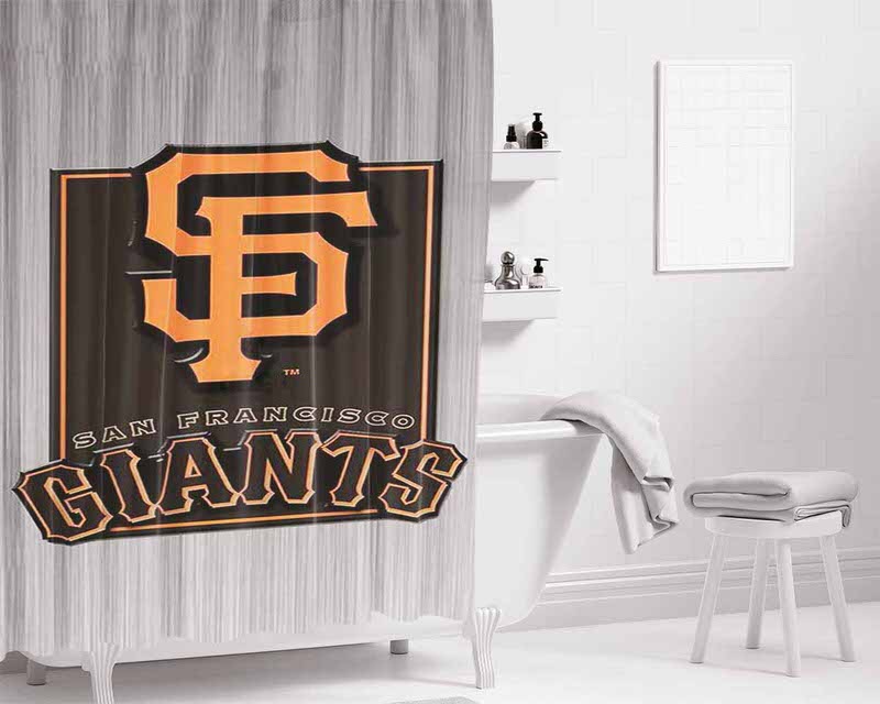 San Francisco Giants Icon Bathroom Shower Curtain Fabric Waterproof | 66 X 72 Inch