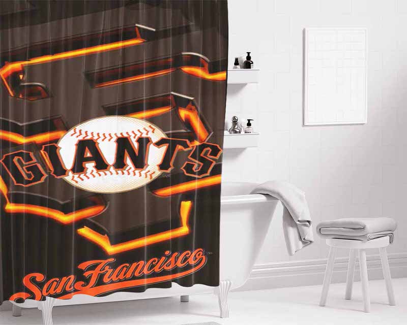 San Francisco Giants Logo Bathroom Shower Curtain Fabric Waterproof | 66 X 72 Inch