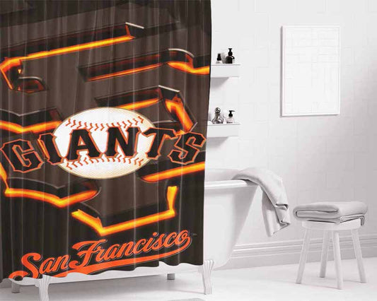 San Francisco Giants Logo Bathroom Shower Curtain Fabric Waterproof | 66 X 72 Inch