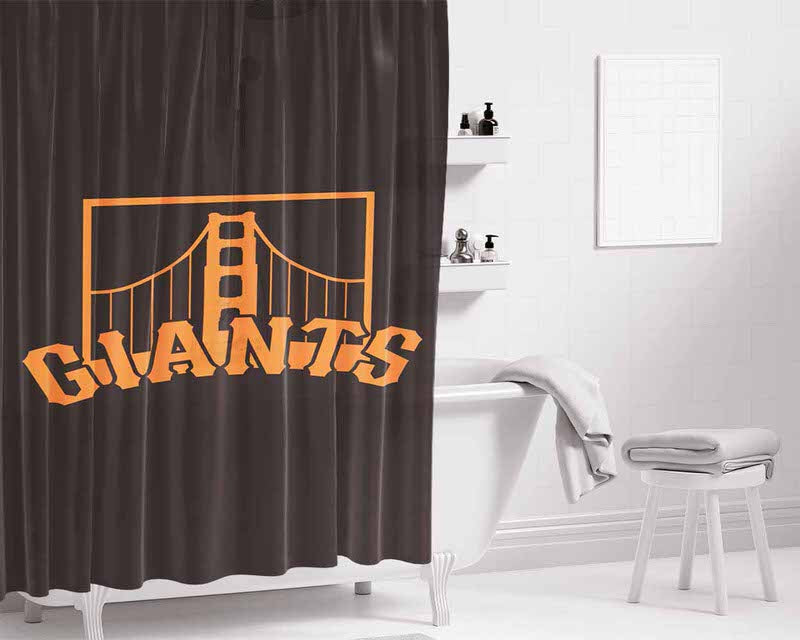 San Francisco Giants Logos Bathroom Shower Curtain Fabric Waterproof | 66 X 72 Inch