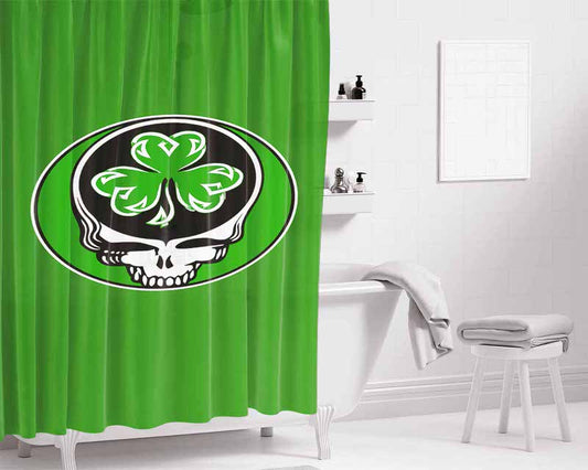 Steal Your Shamrock Celtic Knot Grateful Dead St Patrick Day Lot Party Bathroom Shower Curtain Fabric Waterproof | 66 X 72 Inch