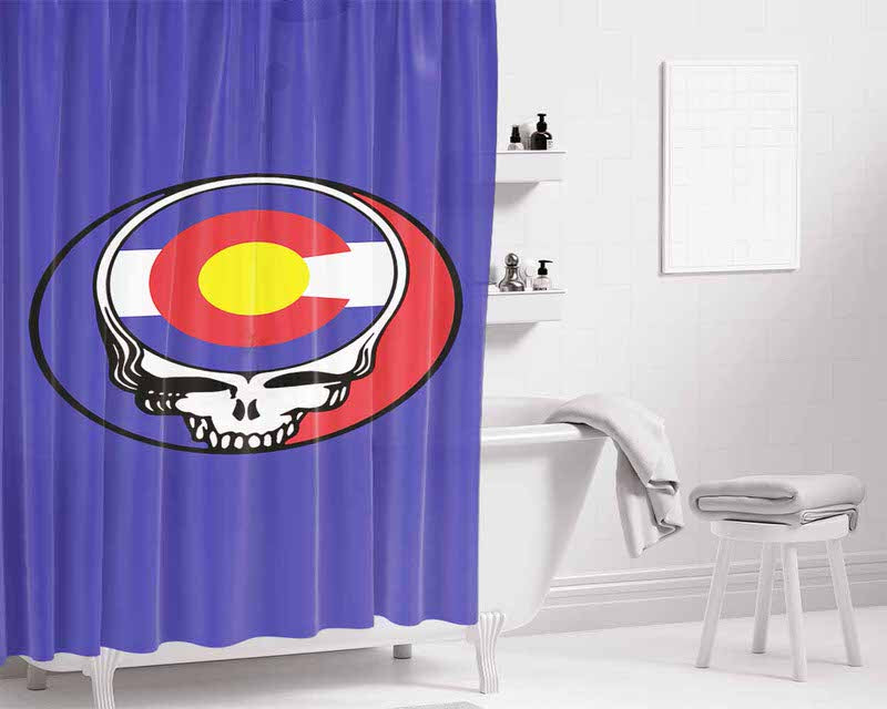 Steal Your State Colorado State Flag Grateful Dead Bathroom Shower Curtain Fabric Waterproof | 66 X 72 Inch