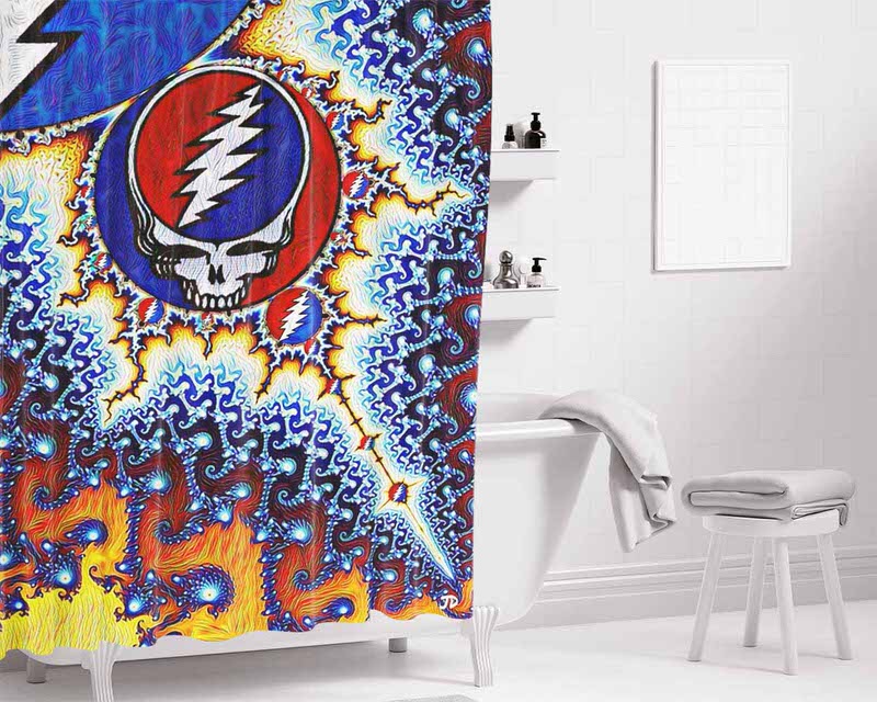 The Grateful Dead Logo Bathroom Shower Curtain Fabric Waterproof | 66 X 72 Inch