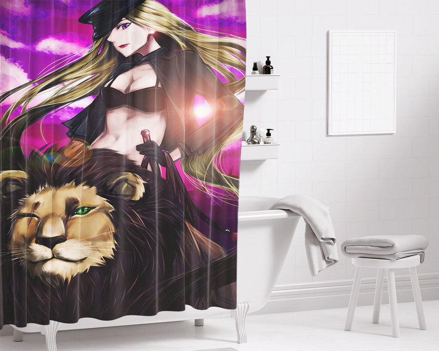 Bishamonten Ride The Lion Bathroom Shower Curtain Fabric Waterproof | 66 X 72 Inch