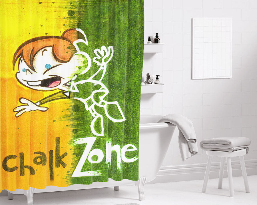 Chalkzone The Smudges Bathroom Shower Curtain Fabric Waterproof | 66 X 72 Inch