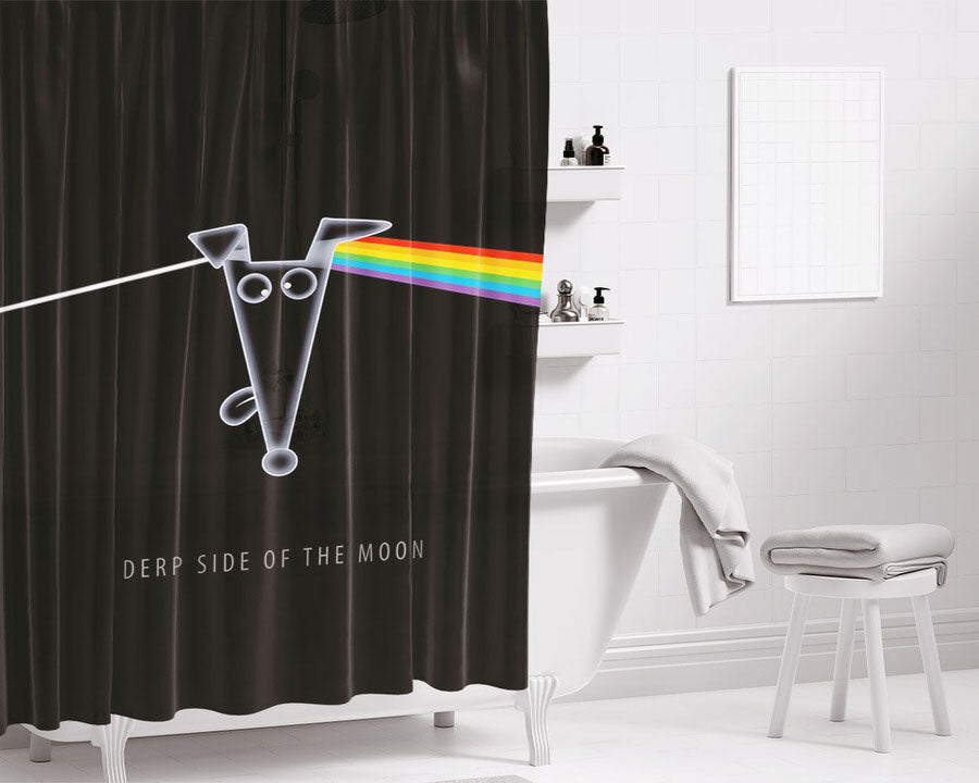 Derp Side Of The Moon Floyd Bathroom Shower Curtain Fabric Waterproof | 66 X 72 Inch