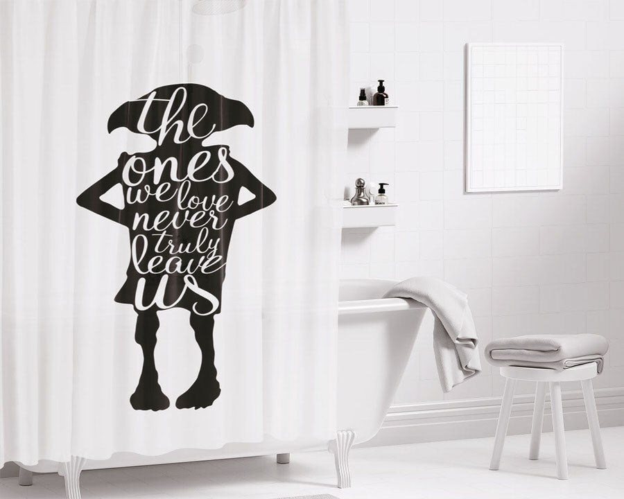 Dobby The Ones We Love Never Truly Leave Us Bathroom Shower Curtain Fabric Waterproof | 66 X 72 Inch