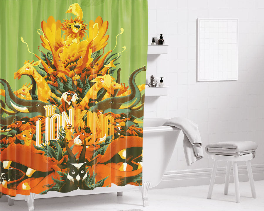 Hakuna Matata The Lion King Fan Art Movie Bathroom Shower Curtain Fabric Waterproof | 66 X 72 Inch