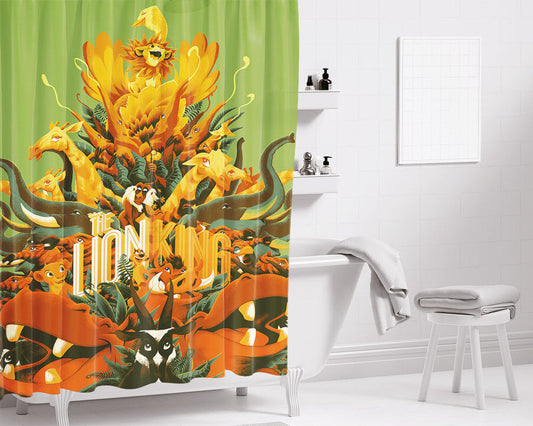 Hakuna Matata The Lion King Fan Art Movie Bathroom Shower Curtain Fabric Waterproof | 66 X 72 Inch
