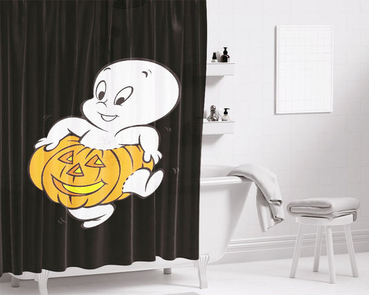 Halloween Casper The Friendly Bathroom Shower Curtain Fabric Waterproof | 66 X 72 Inch