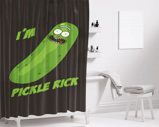 Im Pickle Rick Bathroom Shower Curtain Fabric Waterproof | 66 X 72 Inch