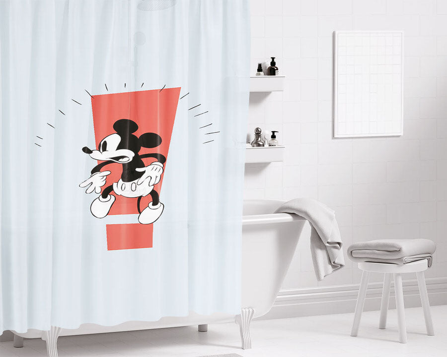 Mickey Mouse Minimalist Bathroom Shower Curtain Fabric Waterproof | 66 X 72 Inch