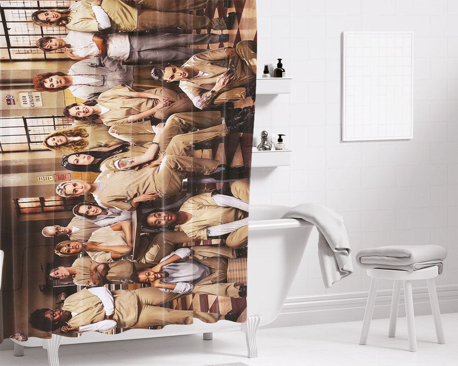 Orange Is The New Black Prison Bathroom Shower Curtain Fabric Waterproof | 66 X 72 Inch