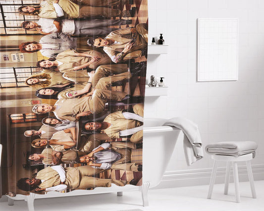 Orange Is The New Black Prison Bathroom Shower Curtain Fabric Waterproof | 66 X 72 Inch