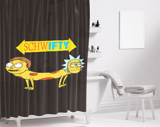 Rick And Mor Bathroom Shower Curtain Fabric Waterproof | 66 X 72 Inch