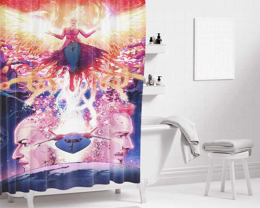 The Dark Phoenix Poster Fanart Bathroom Shower Curtain Fabric Waterproof | 66 X 72 Inch