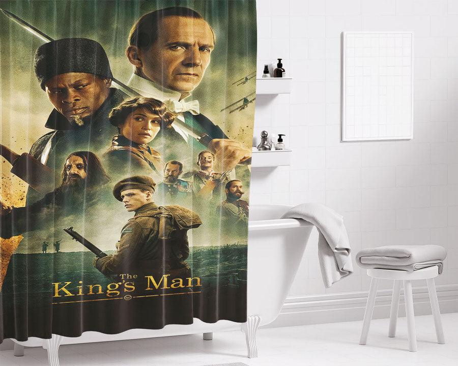 The Kings Man Movie Poster Bathroom Shower Curtain Fabric Waterproof | 66 X 72 Inch