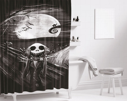 The Scream Nightmare Before Chris Bathroom Shower Curtain Fabric Waterproof | 66 X 72 Inch