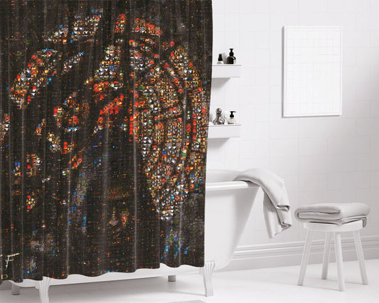 Thief Ii The Metal Age Glass Art Bathroom Shower Curtain Fabric Waterproof | 66 X 72 Inch