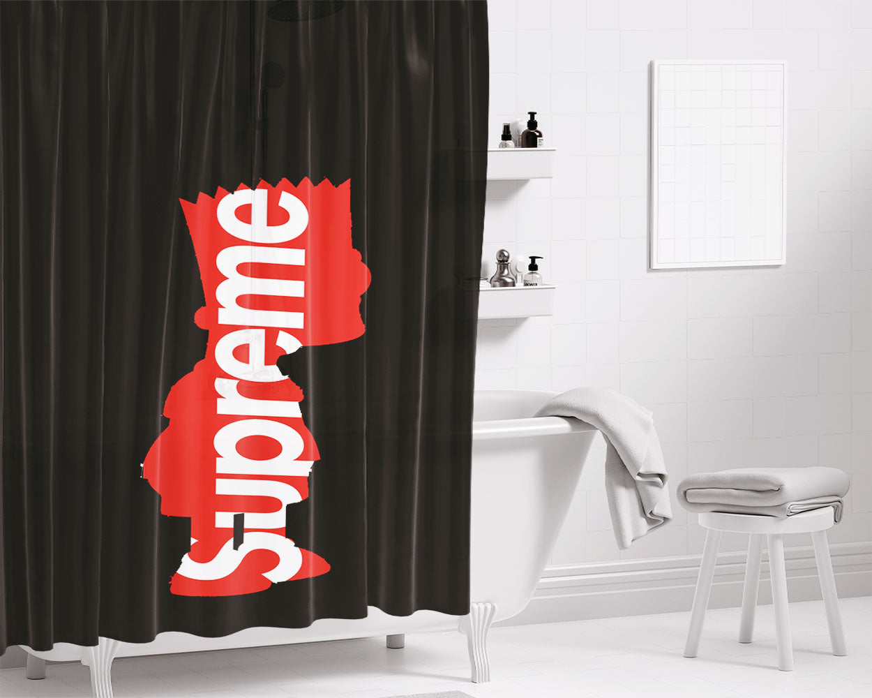Bart Simpson Supreme 1 Bathroom Shower Curtain Fabric Waterproof | 66 X 72 Inch