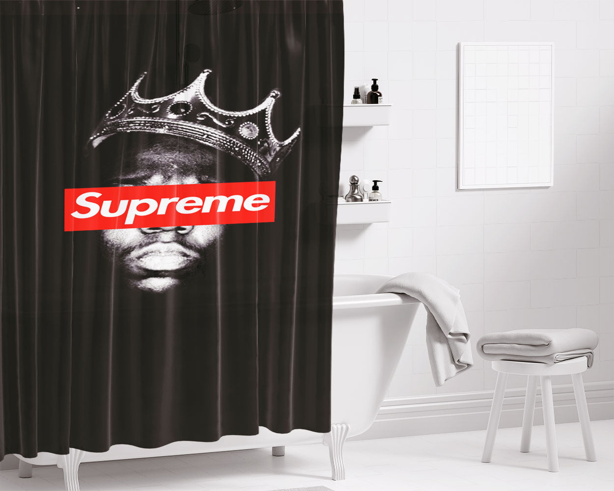 Biggie Supreme Bathroom Shower Curtain Fabric Waterproof | 66 X 72 Inch