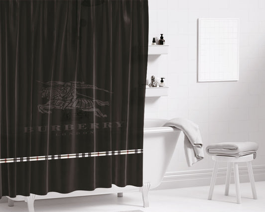 Burberry Wallpapers Bathroom Shower Curtain Fabric Waterproof
