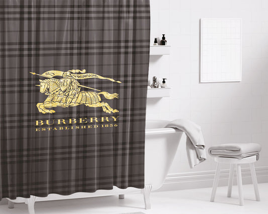 Burberry Bathroom Shower Curtain Fabric Waterproof
