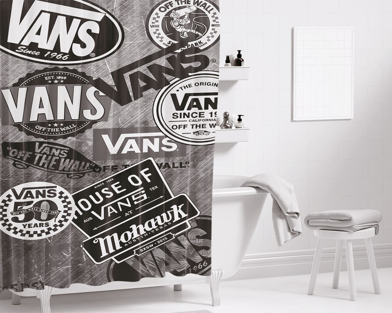 Collection Of Vans Bathroom Shower Curtain Fabric Waterproof | 66 X 72 Inch