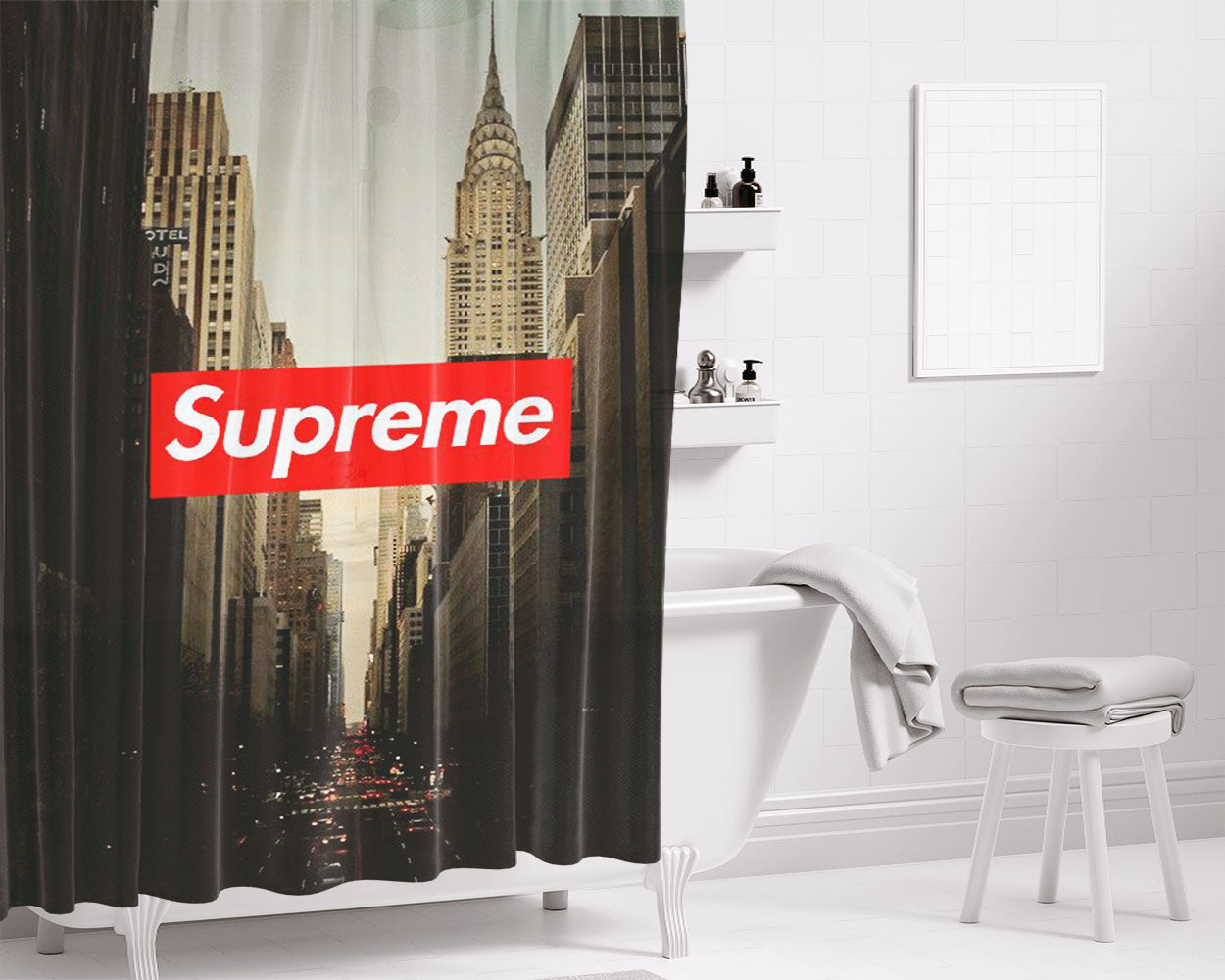 Supreme City Art Best Photo Bathroom Shower Curtain Fabric Waterproof | 66 X 72 Inch