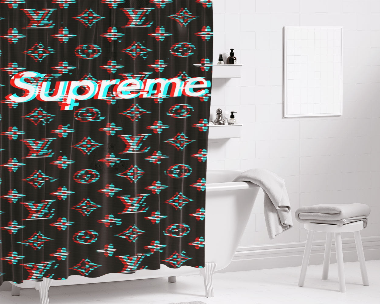 Supreme Lv Bathroom Shower Curtain Fabric Waterproof | 66 X 72 Inch