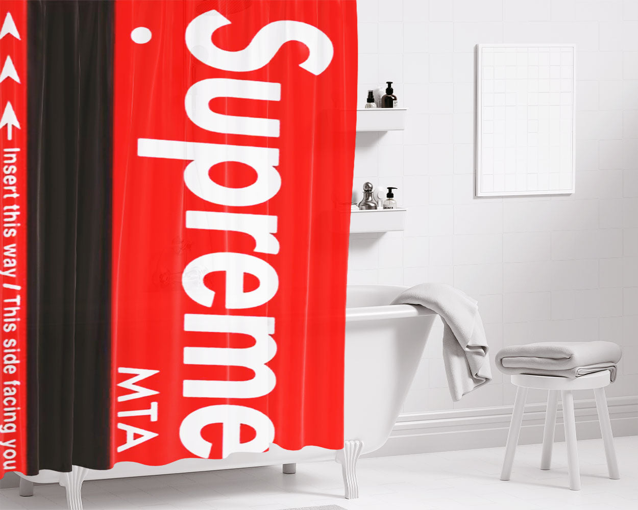 Supreme Mta Card Bathroom Shower Curtain Fabric Waterproof | 66 X 72 Inch