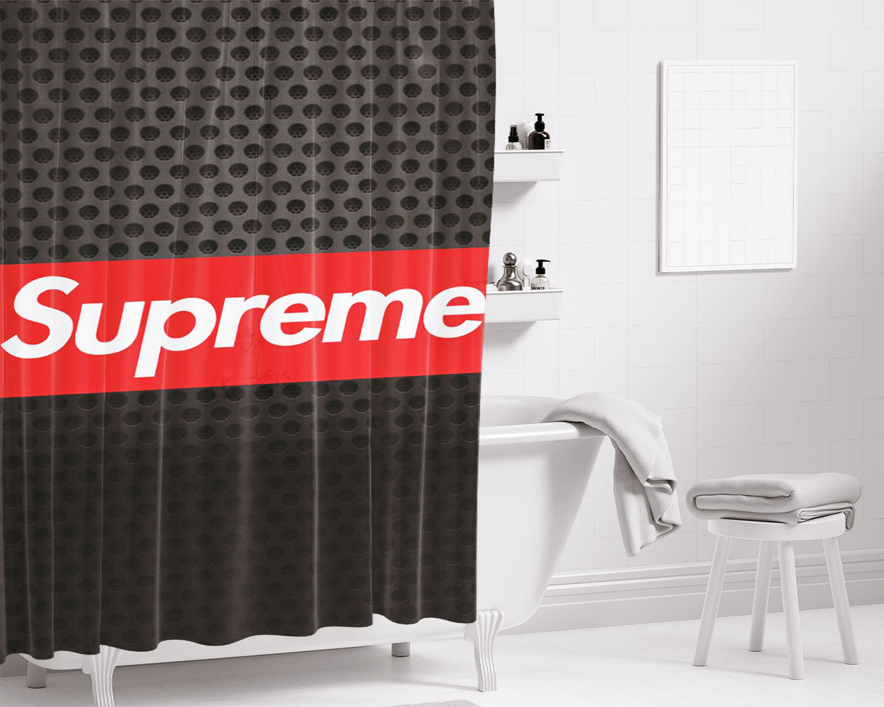 Supreme Nets Bathroom Shower Curtain Fabric Waterproof | 66 X 72 Inch