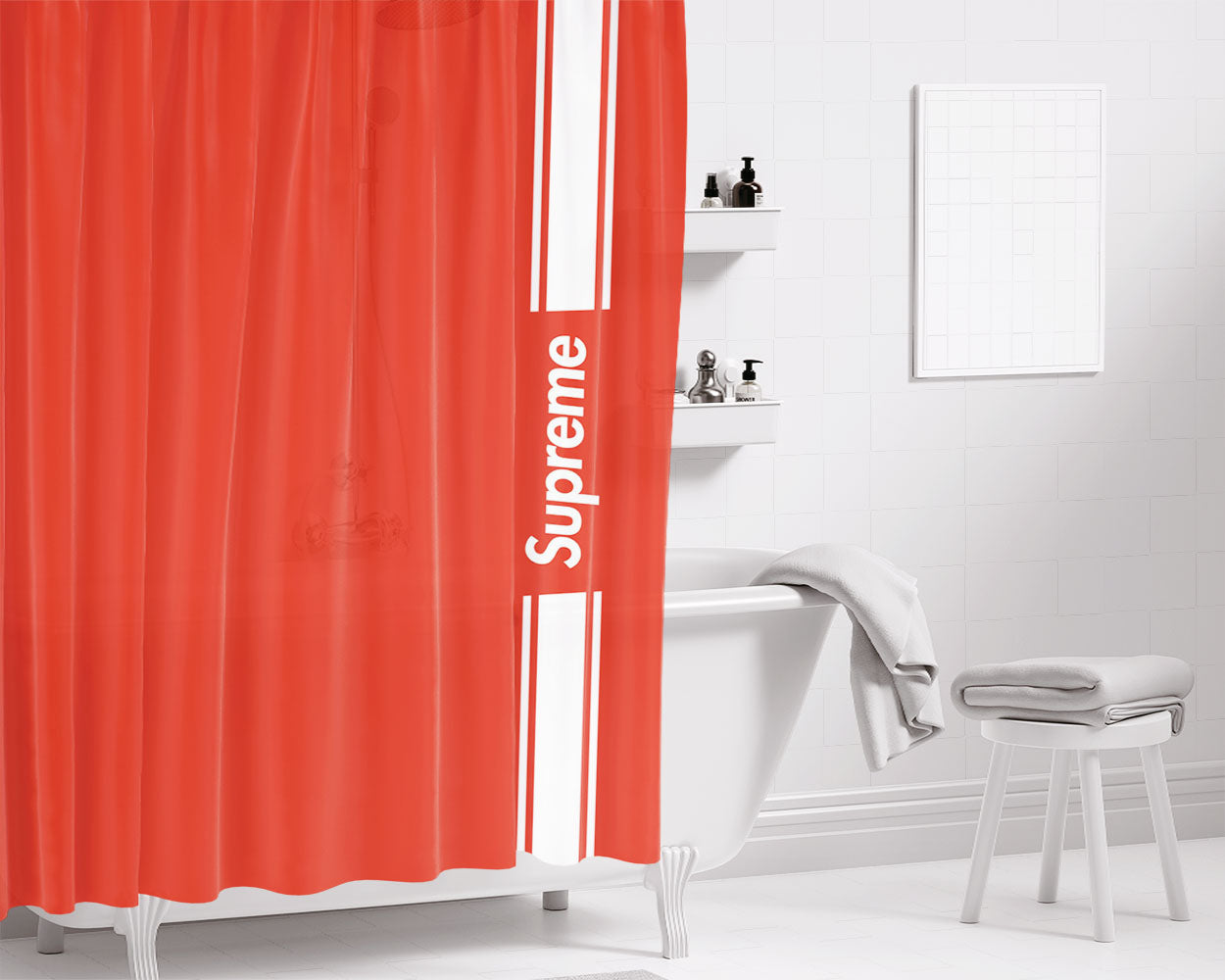 Supreme Originals Bathroom Shower Curtain Fabric Waterproof | 66 X 72 Inch