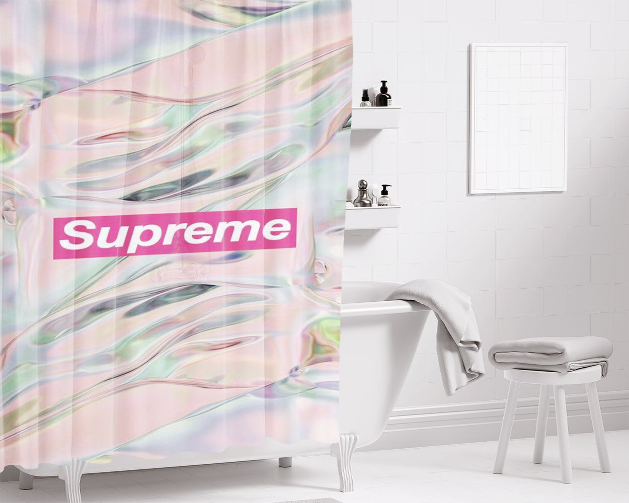 Supreme Spreme15 Bathroom Shower Curtain Fabric Waterproof | 66 X 72 Inch